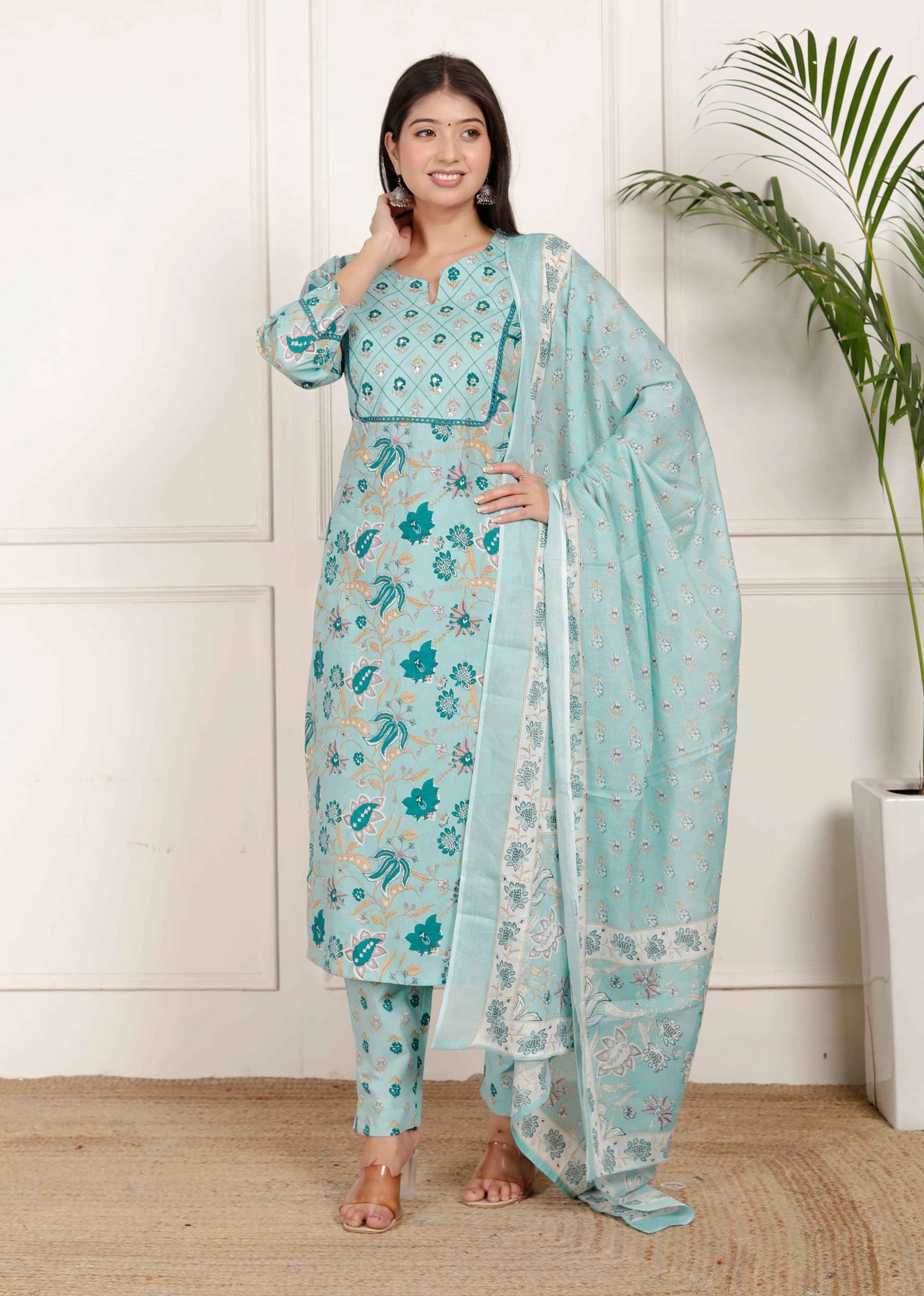 	Graceful Turkish Floral cotton suit set